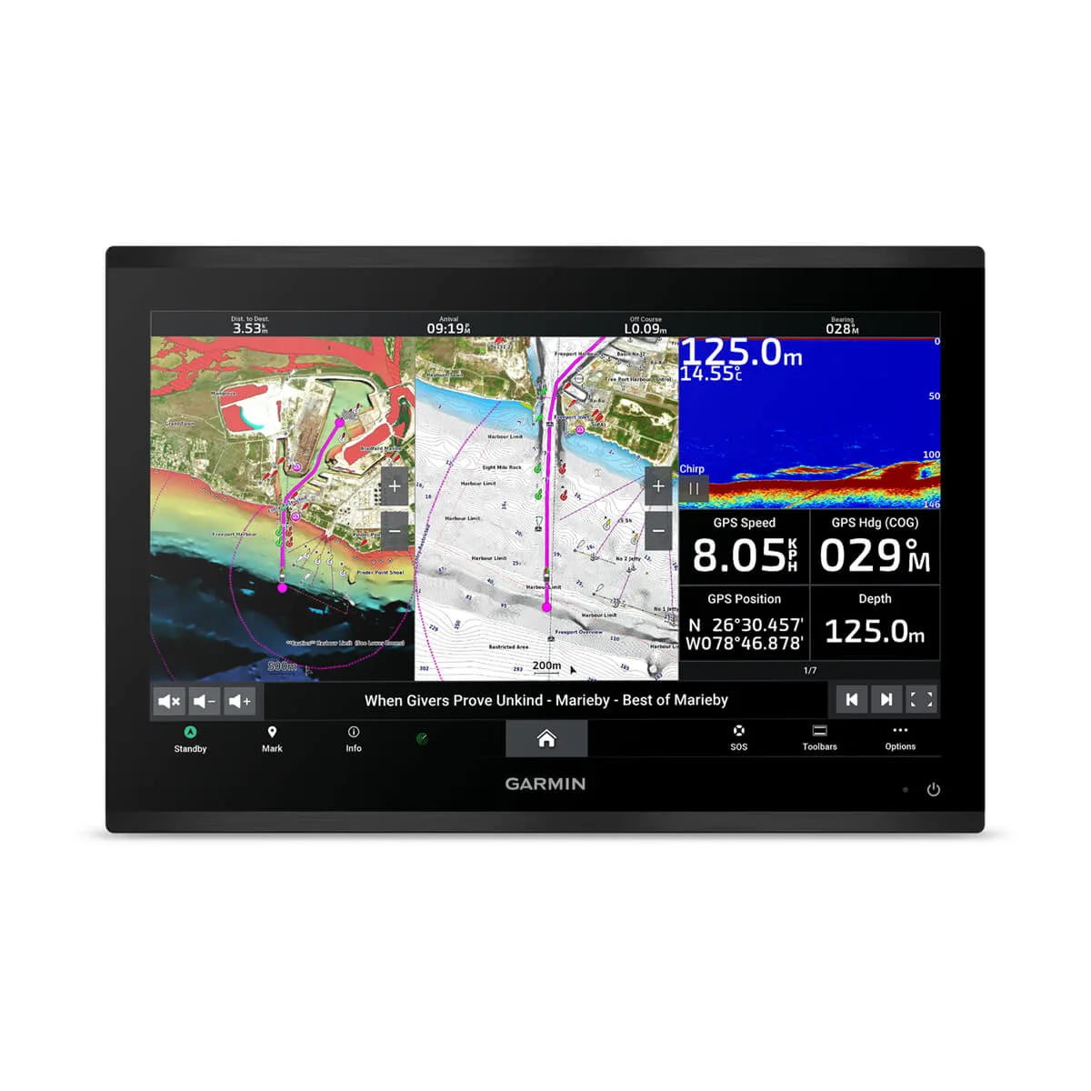 Garmin GPSMAP 9019 med globalt baggrundskort