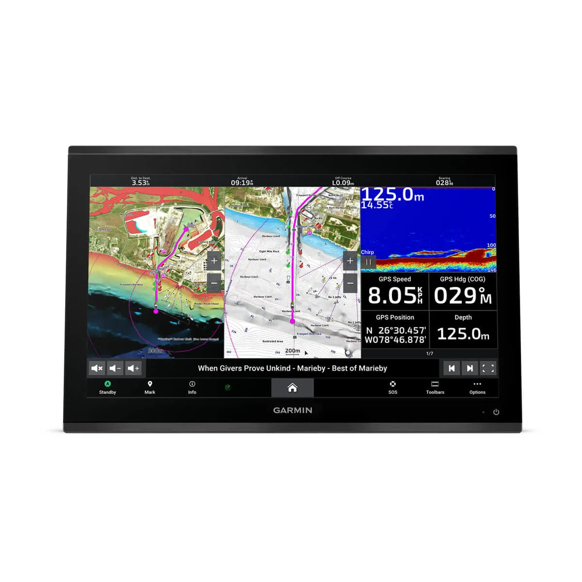 Garmin GPSMAP 9022 med globalt baggrundskort