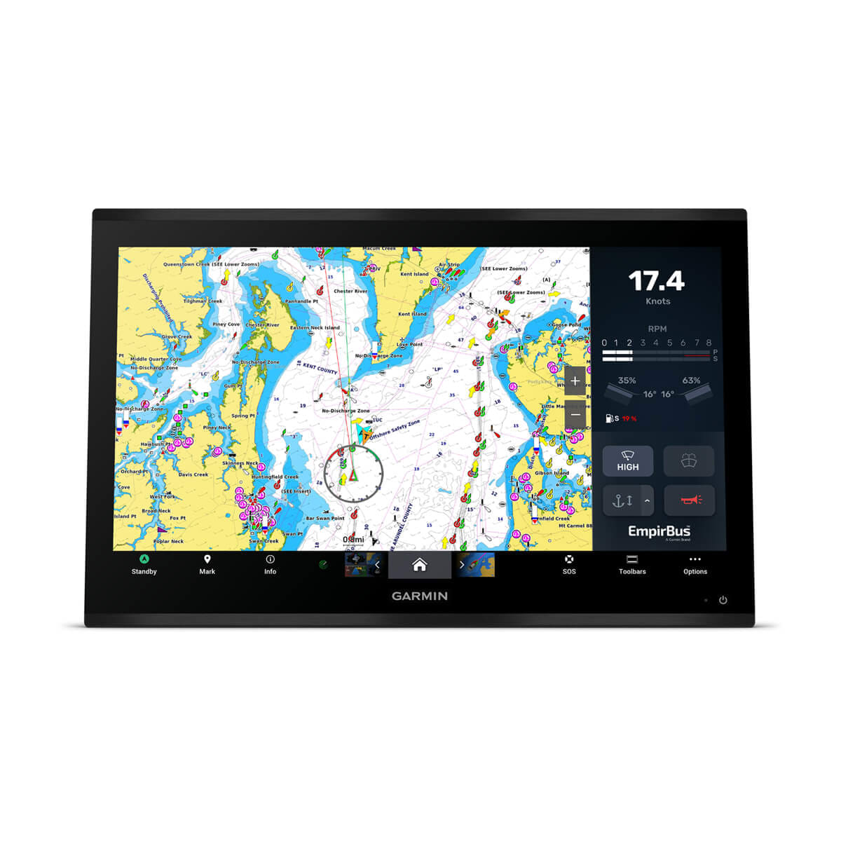 Garmin GPSMAP 9024 med globalt baggrundskort