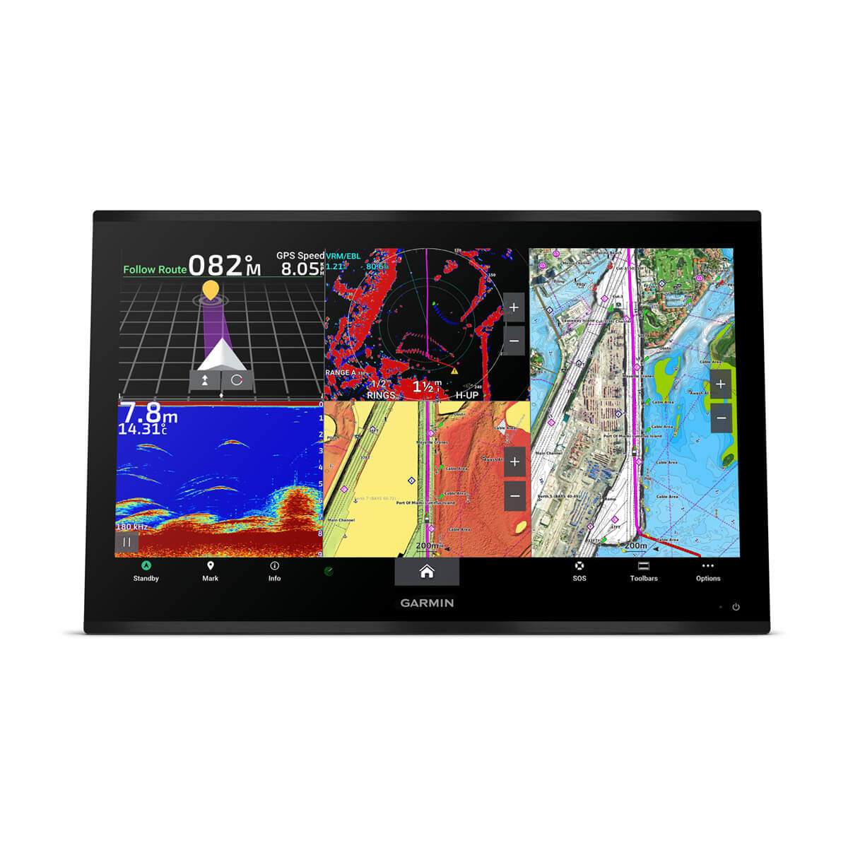Garmin GPSMAP 9027 med globalt baggrundskort