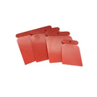 Plastic spatula 4 pieces yellow different sizes.