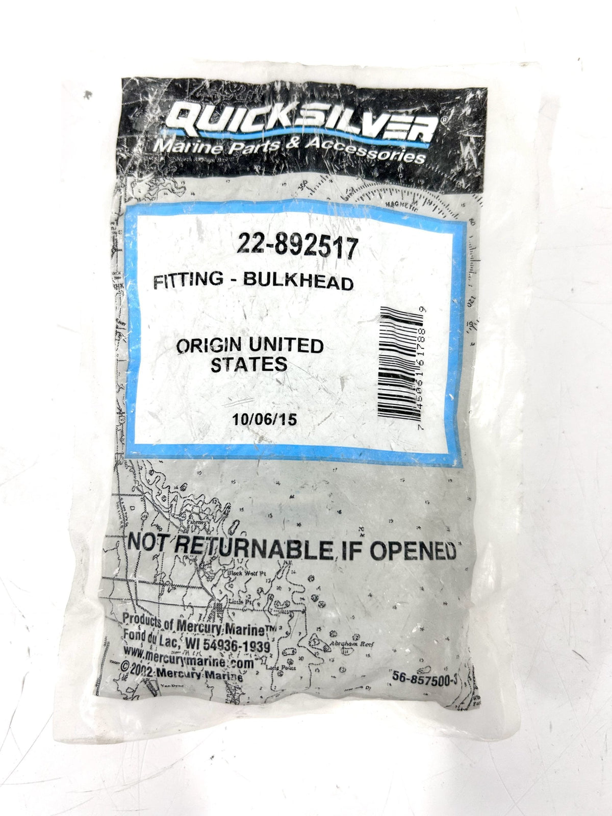 Quicksilver 22-892517 skotgennemføringsfitting 3/4″ til hydraulisk servostyring