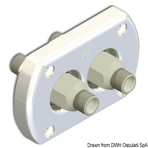 Bulkhead gennemføring twin connection hvid Ultraflex