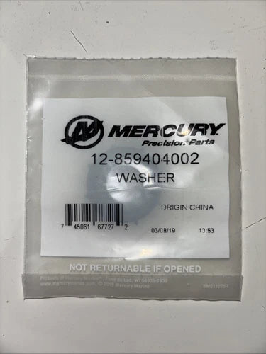 Original Mercury Marine indsprøjtningsskive 12-859404002 i emballage