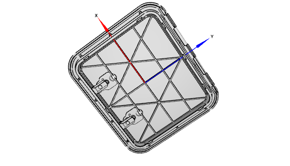 Sort planmonteret CE-inspektionsluge 520 × 465 mm