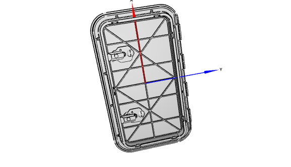 Planmonteret inspektionsluge 600 × 350 mm – sort