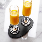 Silwy small coaster in leather look (black)