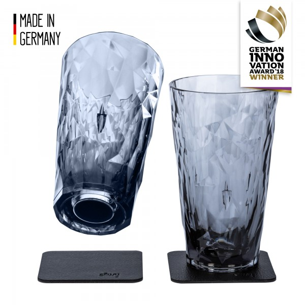 Silwy plastic longdrink glas + magnetiske nano gel pads (Grå) 2 pk