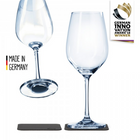 Silwy crystal wine glass (400 ml) with coaster 2 pk