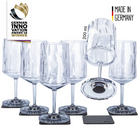 Silwy Kunststoff-Weinglas + magnetische Nano-Gel-Pads 6er-Pack