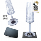 Silwy plastic champagne glass + magnetic nano gel pads 2 pk