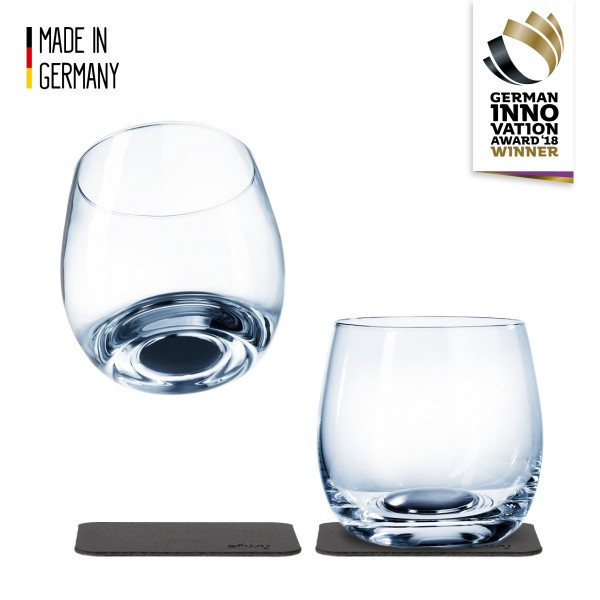 Silwy krystal whiskyglas + magnetiske nano gel pads 2 pk.