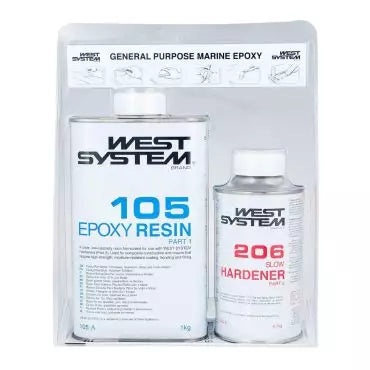 West epoxy sæt 105/206 (langsom) 1.2 kg